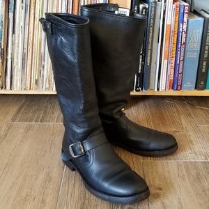 FRYE Veronica Slouch Boot, 8.5M, Black Leather